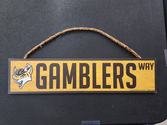 Gamblers Way Wood Rope Street Sign