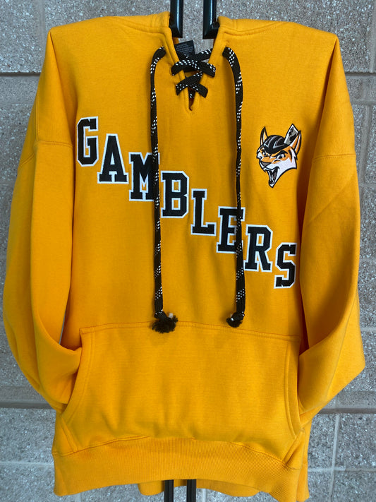 Gold Slant Skate Lace Hood