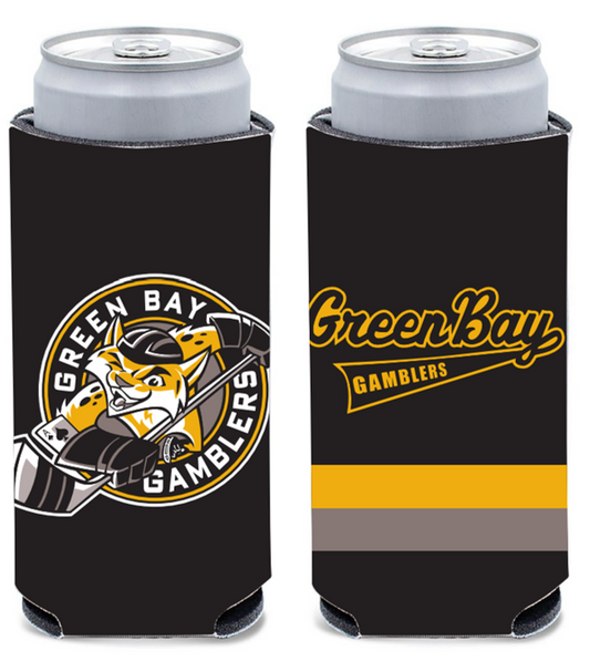 Black Stripe 12oz Slim Can Cooler